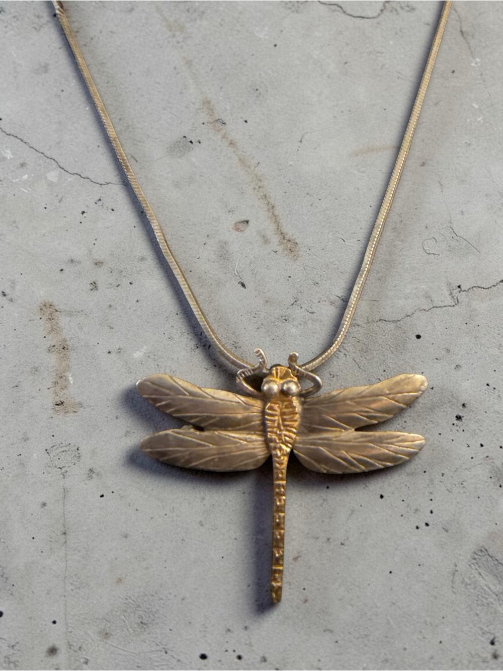 Vintage Sterling Silver Dragonfly Necklace | Italy 925 Chain|Signed COU Sterling